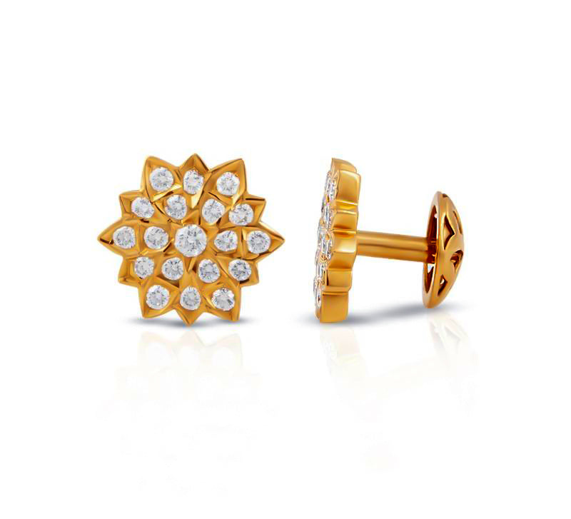 Closed setting diamond on sale studs