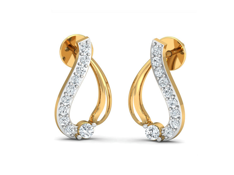 Aristate Leaf Studs - Efif Diamonds – Ef-if Diamond Jewellery