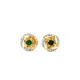 DAISY EMERALD DIAMOND STUDS