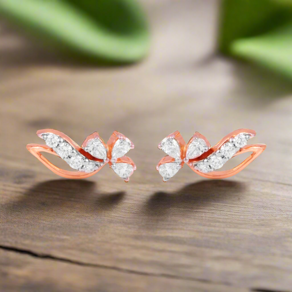 Aura 18k Rose Gold Diamond Studs