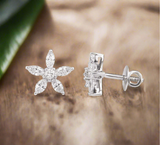 Fleur 18kt White Gold Diamond Earrings