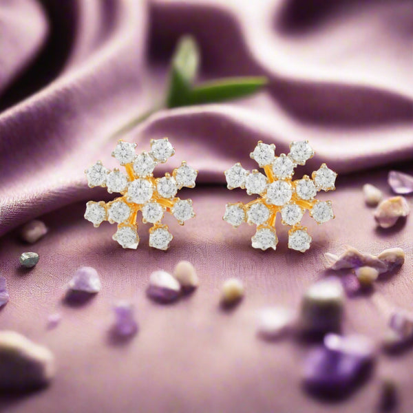 ALLURING FLEUR 18KT YELLOW GOLD DIAMOND STUDS