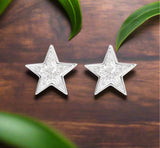 Star Studded White Gold Diamond Earrings