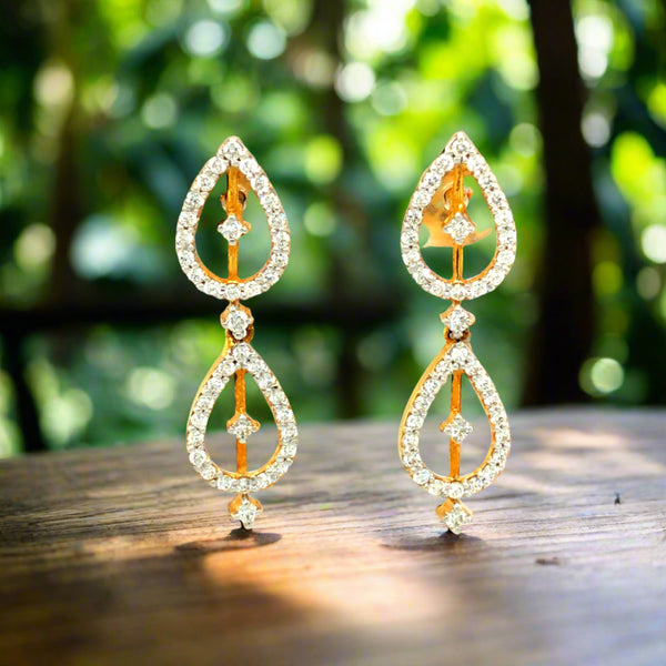 MESMERISING LEAF DIAMOND STUDS