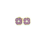 LITTLE WONDER - PURPLE SQUARE HEART EARRINGS