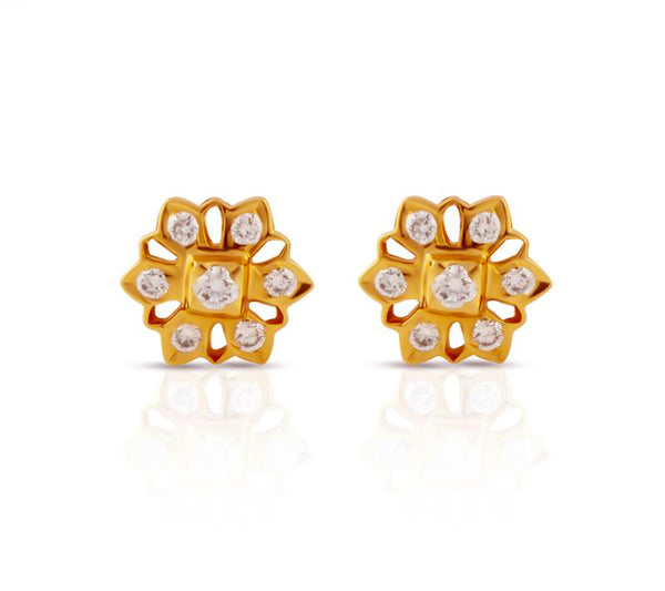 The Mridula Closed Setting 22k Diamond Stud