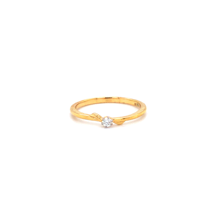 Modern Floral Gold and Diamond Finger Ring