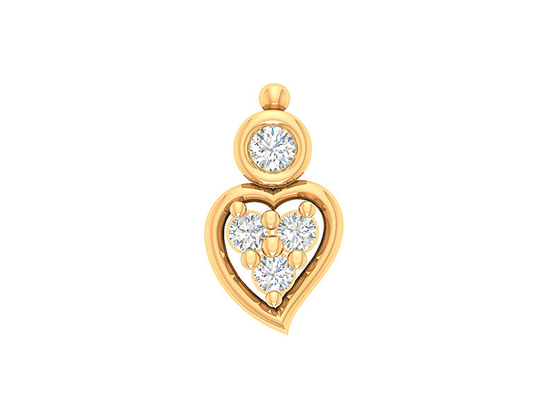 Adorable Heart Shaped Nose Pin - EFIF Diamonds – EF-IF Diamond Jewellery